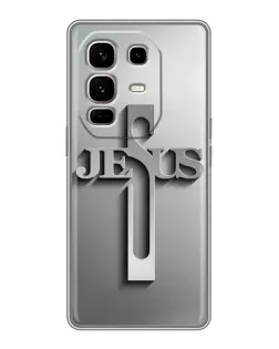 Чехол для Infinix Note 50 Pro Plus с картинкой «Металлический крест Jesus» Чехол для Infinix Note 50 Pro Plus с картинкой «Металлический крест Jesus»