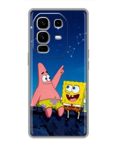 Чохол для Infinix Note 50 Pro Plus з картинкою «Губка Боб та Патрік вночі»