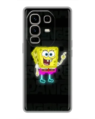 Чохол для Infinix Note 50 Pro Plus з картинкою «Неоновий Губка Боб»