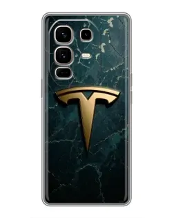 Чехол для Infinix Note 50 Pro Plus с картинкой «Мраморная Tesla Gold»