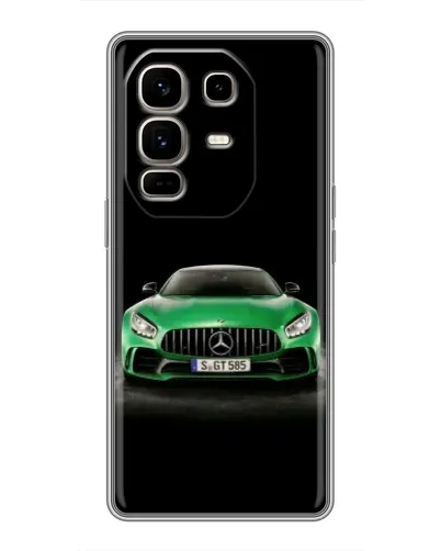 Чехол для Infinix Note 50 Pro Plus с картинкой «Mercedes — неоновый лого»