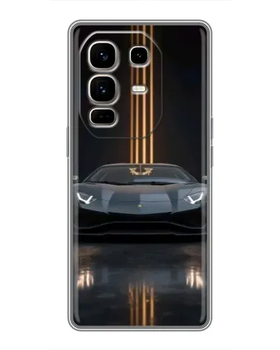 Чехол для Infinix Note 50 Pro Plus с картинкой «Lamborghini золотые линии»