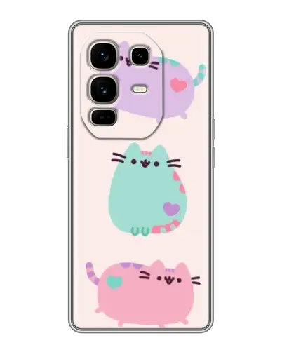 Чохол для Infinix Note 50 Pro Plus з картинкою «Pusheen тріо»