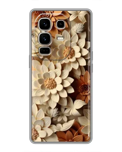 Чохол для Infinix Note 50 Pro Plus з картинкою «Бежевий флористичний декор»