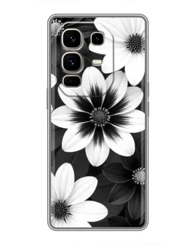 Чохол для Infinix Note 50 Pro Plus з картинкою «Монохромні айстри»