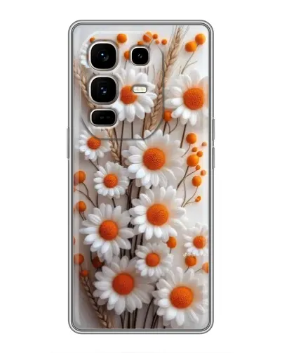 Чохол для Infinix Note 50 Pro Plus з картинкою «Білі сухоцвіти»