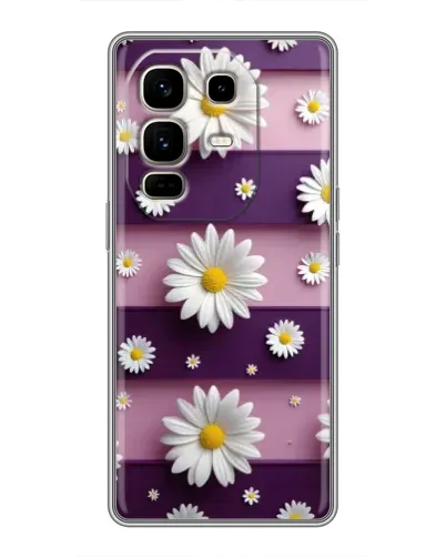 Чохол для Infinix Note 50 Pro Plus з картинкою «Ромашки на фіолетовому»