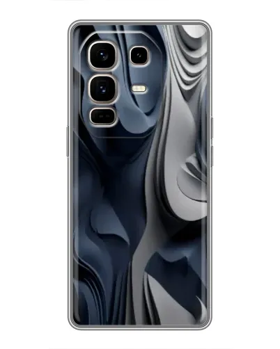 Чехол для Infinix Note 50 Pro Plus с картинкой «Объемные синие складки»