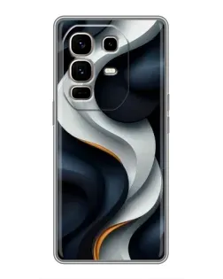 Чехол для Infinix Note 50 Pro Plus с картинкой «Объемные черно-белые ленты»