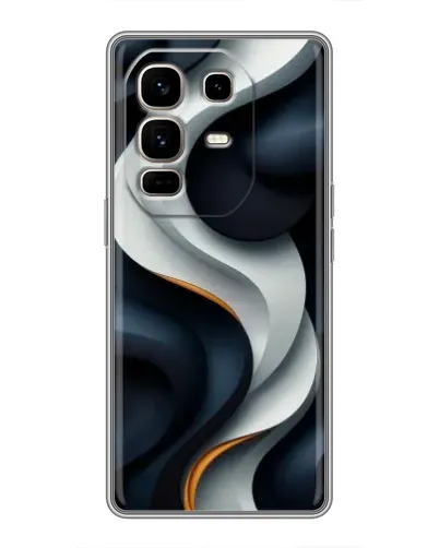 Чехол для Infinix Note 50 Pro Plus с картинкой «Объемные черно-белые ленты»