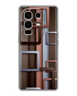 Чехол для Infinix Note 50 Pro Plus с картинкой «Коричневые объемные квадраты»