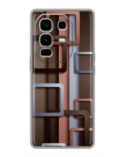 Чехол для Infinix Note 50 Pro Plus с картинкой «Коричневые объемные квадраты»