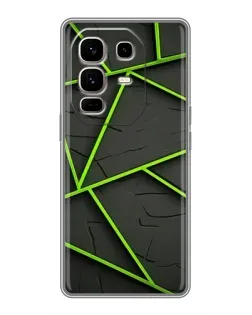 Чехол для Infinix Note 50 Pro Plus с картинкой «Зеленые геометрические линии»