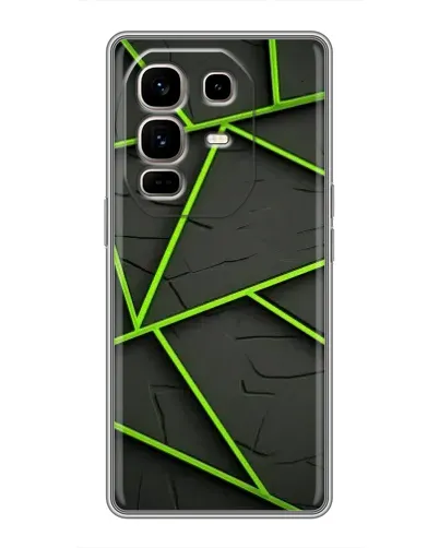 Чехол для Infinix Note 50 Pro Plus с картинкой «Зеленые геометрические линии»