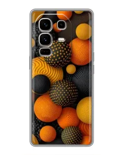 Чехол для Infinix Note 50 Pro Plus с картинкой «Объемные оранжевые сферы»