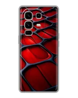 Чехол для Infinix Note 50 Pro Plus с картинкой «Красная глянцевая сетка»