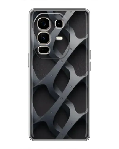 Чехол для Infinix Note 50 Pro Plus с картинкой «Объемное серое плетение»
