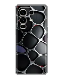 Чехол для Infinix Note 50 Pro Plus с картинкой «Объемная темная решетка»