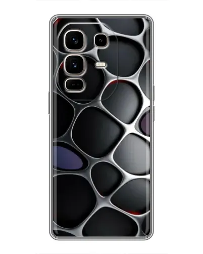 Чехол для Infinix Note 50 Pro Plus с картинкой «Объемная темная решетка»