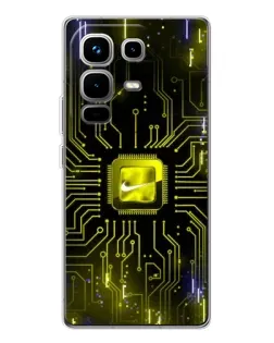 Чехол для Infinix Note 50 Pro с картинкой «Nike — золотая искра»