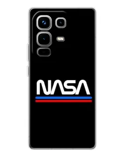 Чехол для Infinix Note 50 Pro с картинкой «NASA — классика Red Blue»