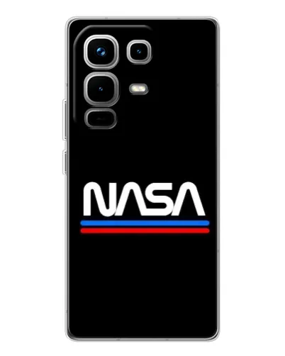 Чехол для Infinix Note 50 Pro с картинкой «NASA — классика Red Blue» Чехол для Infinix Note 50 Pro с картинкой «NASA — классика Red Blue»