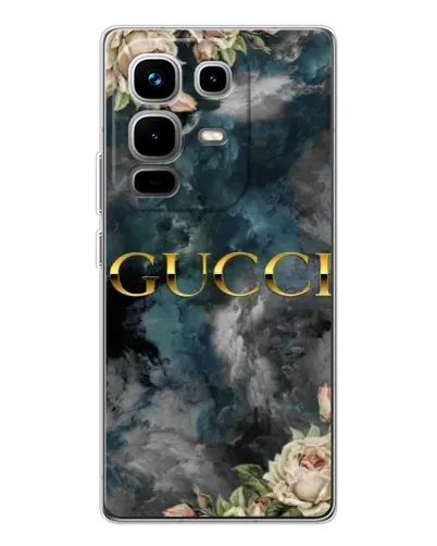 Чехол для Infinix Note 50 Pro с картинкой «Абстрактные цветы Gucci» Чехол для Infinix Note 50 Pro с картинкой «Абстрактные цветы Gucci»