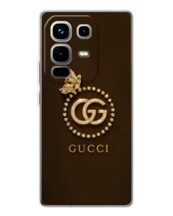 Чехол для Infinix Note 50 Pro с картинкой «Gucci — золотая бабочка»