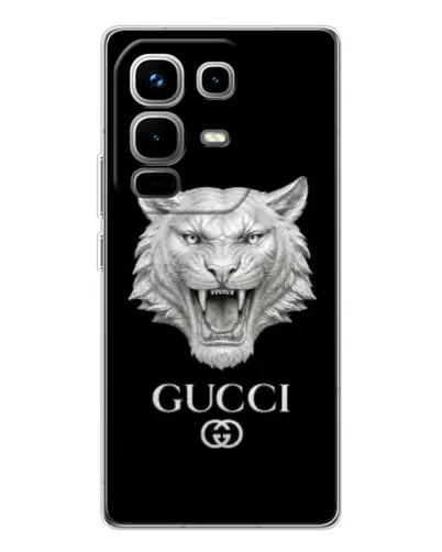 Чехол для Infinix Note 50 Pro с картинкой «Gucci — серебряный лев» Чехол для Infinix Note 50 Pro с картинкой «Gucci — серебряный лев»