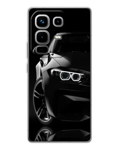 Чехол для Infinix Note 50 Pro с картинкой «Черная BMW — профиль» Чехол для Infinix Note 50 Pro с картинкой «Черная BMW — профиль»