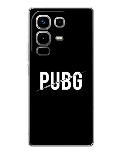 Чехол для Infinix Note 50 Pro с картинкой «PUBG — белый логотип» Чехол для Infinix Note 50 Pro с картинкой «PUBG — белый логотип»