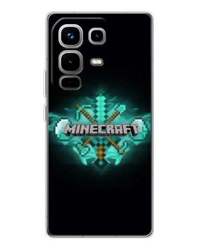 Чехол для Infinix Note 50 Pro с картинкой «Minecraft Diamond лого»