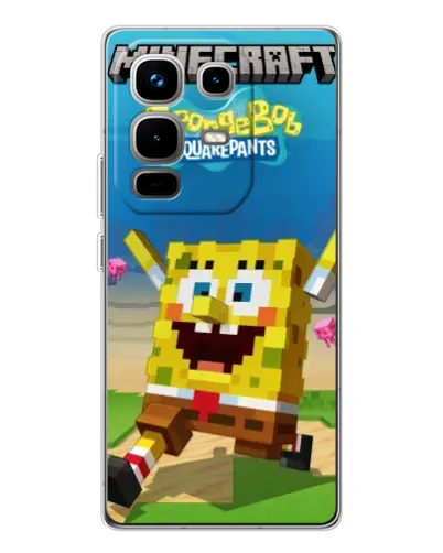 Чехол для Infinix Note 50 Pro с картинкой «Губка Боб Minecraft» Чехол для Infinix Note 50 Pro с картинкой «Губка Боб Minecraft»