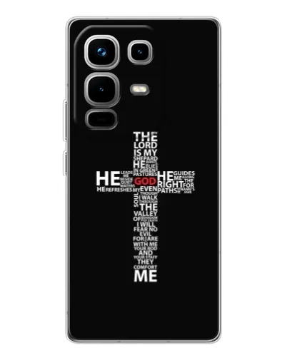 Чехол для Infinix Note 50 Pro с картинкой «Текстовый крест» Чехол для Infinix Note 50 Pro с картинкой «Текстовый крест»
