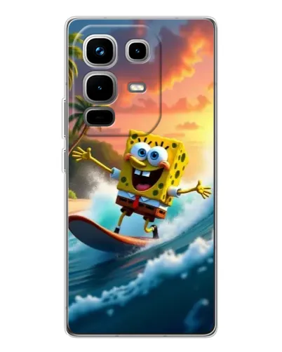 Чехол для Infinix Note 50 Pro с картинкой «Губка Боб серфингист»