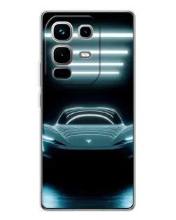 Чехол для Infinix Note 50 Pro с картинкой «Tesla в неоне» Чехол для Infinix Note 50 Pro с картинкой «Tesla в неоне»