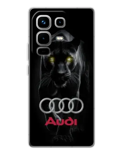 Чехол для Infinix Note 50 Pro с картинкой «Пантера и Audi» Чехол для Infinix Note 50 Pro с картинкой «Пантера и Audi»