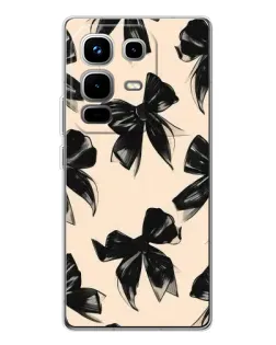 Чехол для Infinix Note 50 Pro с картинкой «Паттерн черные банты» Чехол для Infinix Note 50 Pro с картинкой «Паттерн черные банты»