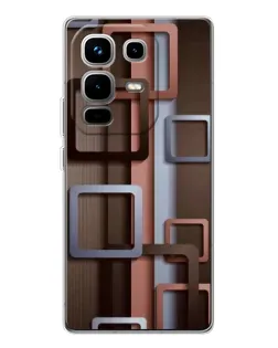 Чехол для Infinix Note 50 Pro с картинкой «Коричневые объемные квадраты» Чехол для Infinix Note 50 Pro с картинкой «Коричневые объемные квадраты»