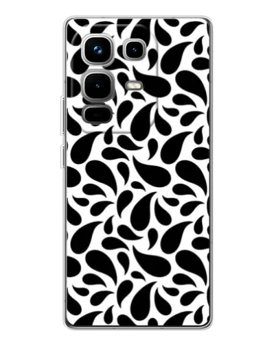 Чехол для Infinix Note 50 Pro с картинкой «Контрастные черные капли» Чехол для Infinix Note 50 Pro с картинкой «Контрастные черные капли»