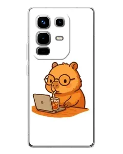Чехол для Infinix Note 50 Pro с картинкой «Капибара с ноутбуком» Чехол для Infinix Note 50 Pro с картинкой «Капибара с ноутбуком»