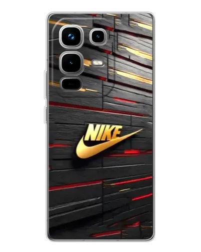 Чехол для Infinix Note 50 с картинкой «Золотой Nike на металле»
