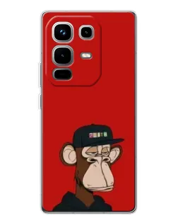 Чохол для Infinix Note 50 з картинкою «Bored Ape — червоний фон»