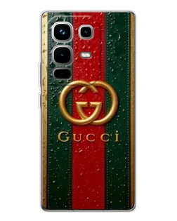 Чохол для Infinix Note 50 з картинкою «Gucci — фірмова смуга та золото»