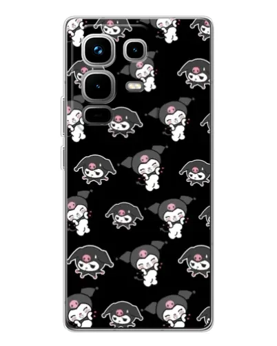 Чохол для Infinix Note 50 з картинкою «Чорний паттерн Kuromi»