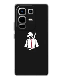 Чехол для Infinix Note 50 с картинкой «PUBG — силуэт воина»