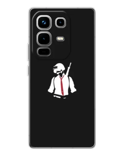 Чехол для Infinix Note 50 с картинкой «PUBG — силуэт воина»
