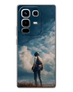 Чехол для Infinix Note 50 с картинкой «Герой PUBG на скале»