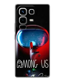 Чехол для Infinix Note 50 с картинкой «Красный импостер — макро»