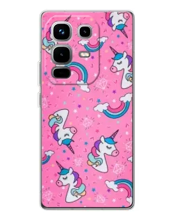 Чехол для Infinix Note 50 с картинкой «Unicorn паттерн розовый»